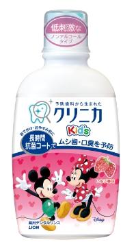 日本 LION獅王 米奇兒童漱口水(草莓味) 3y+ 250ml