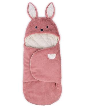 Baby GUND 粉色兔子毛絨連帽毯