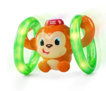  Bright Starts Roll & Glow Monkey Toy with Lights and Melodies