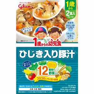 Glico 1歲起嬰兒食品 羊棲菜豚汁 (一盒2食) 85g X 2