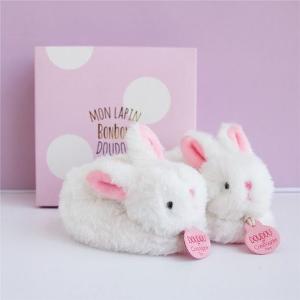 LAPIN BONBON - BOOTIES WITH RATTLE PINK 0-6M