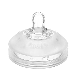 瑞士 B&H 新一代超寬口徑矽膠奶嘴1入 特大流量十字孔 12M+